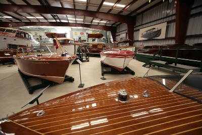 Boats on display at Antique Boat Museum in Clayton, New York Boats on display at Antique Boat Museum in Clayton, New York