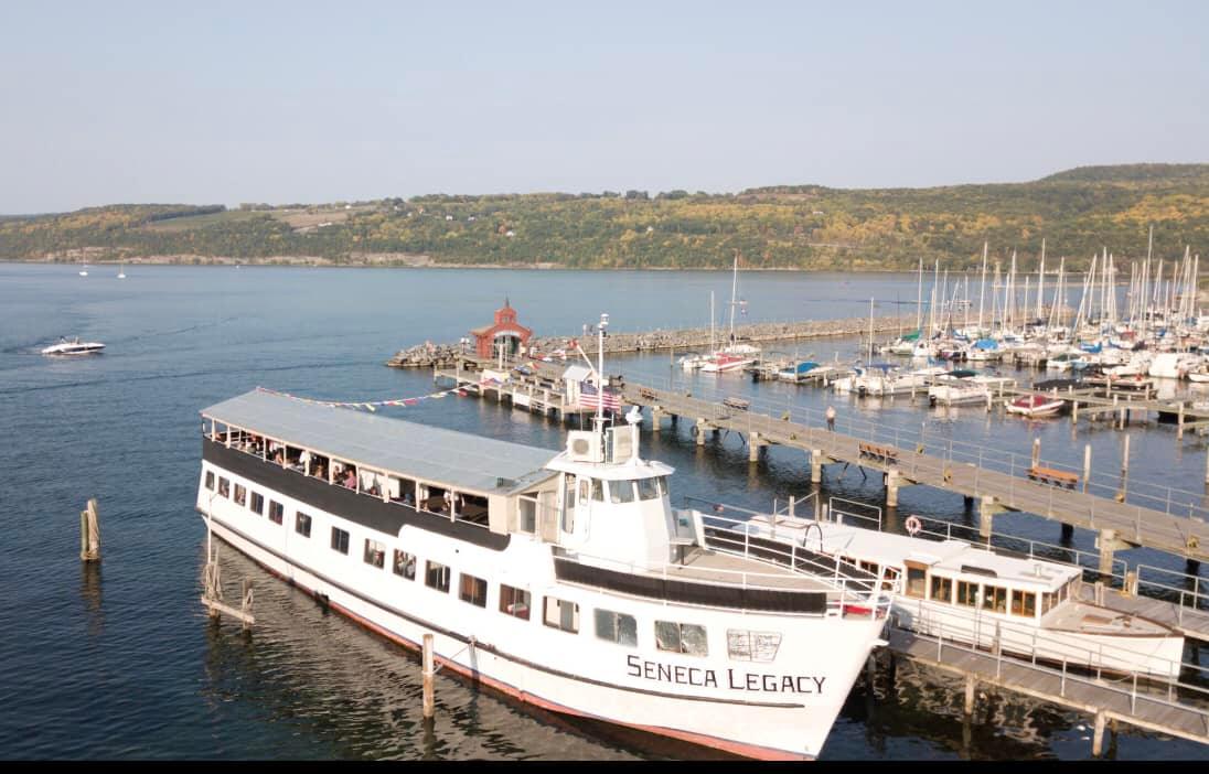 Photo of the Seneca Legacy ship docked in Watkins Glen, NY, from Captain Bills Seneca Lake Cruises Photo of the Seneca Legacy ship docked in Watkins Glen, NY, from Captain Bills Seneca Lake Cruises