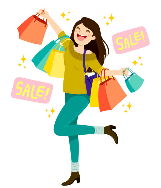 Shopping girl clip art Shopping girl clip art